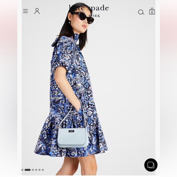 NWT Kate Spade New York - Sam Icon Leather Mini Pochette Watercolour Blue - Picture 4 of 13